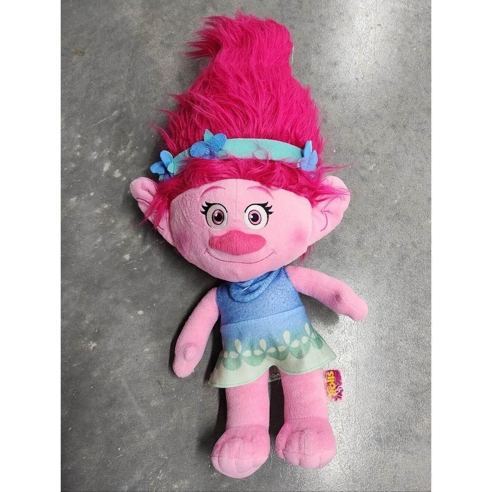 DreamWorks Trolls Poppy Plush Kids 12in Pink Movie Character Toy Gift Huggable